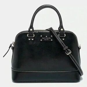 Kate Spade Black Leather Wellesley Rachelle Dome Satchel